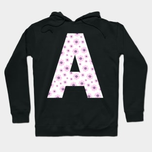 Letter A Purple Pink Flowers Background Design Hoodie